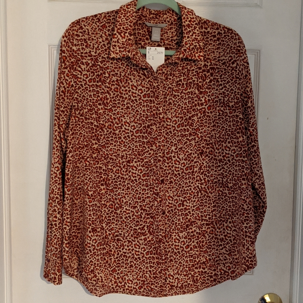 H&M Leopard Print Button-Down